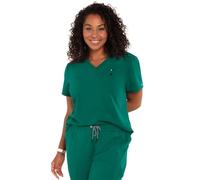 KOI Next Gen Ready to Work Women's 1-Pocket Tuck-in Scrub Top, Hunter, M