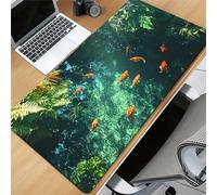 Koi Pond Large Gaming Mouse Pad, 800x300x3mm Extended gaming mouse mat XXL improved Precision and Speed Mousemat with Stitched Edges, Desk Mat for Keyboard and Mouses