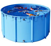 Koi Pond - Round Above Ground Fish Pool with Reinforced PVC Liner, Easy to Set Up Leak-Proof Outdoor Water Tank for Goldfish, 1.2m Diameter x 0.6m Height