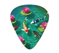 Koi Pond Serenity Guitar Picks Gift Set - 12 Smooth Durable Plectrums For Acoustic, Electric & Bass Guitar, Perfect Present For Guitar Lovers & Musicians