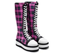 KOI Salvius Safety Pin Military Lace Up Boots Laced Boots black pink EU37