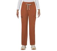 KOI Solis x Freda Women's 6-Pocket Wide Leg Scrub Pant, Dark Copper, S Tall