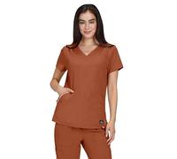 KOI Solis x Sari Women's 4-Pocket Scrub Top, Dark Copper, S
