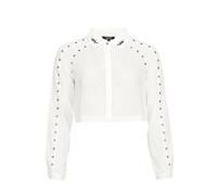 KOI Wisp Crop Top Long-sleeve Shirt white L