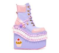 KOI Women's Cupcake Towers Platform Boots - Purple | Size: 4 KOI Purple 4