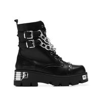 KOI Women's Shackled Shadows Heavy Duty Chain Biker Boots - Black | Size: 4 KOI Black 4