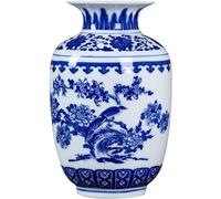 KOIAMVZW Ceramic Vase Ginger Jars for Home Decor Blue and White,Magpie Pattern Dried Flower Vase Decoration for Living Room,Temple Jar China Ming Style Porcelain Gift Jars