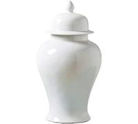 KOIAMVZW Ceramic Vase, Modern Vase Traditional White Porcelain Ginger Jar with Lid, Floral Temple Jar, Decorative Flower Vase for Home Decor Office Centerpiece