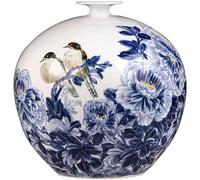 KOIAMVZW Flower Vases Chinese Ceramic Vase, Hand-painted Blue And White Porcelain nts, Flower And Bird Painting, Two Styles Are Available, 11.8 Inches Decorative Vase (A)