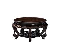 KOIAMVZW Wooden Vase Aquarium Oriental Vase Base Vintage Round Wooden Display Stand Practical Teapot Vase Odd Stone Bonsai Potted Base for Home Office Decoration Display Stand Base