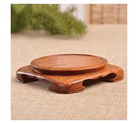 KOIAMVZW Wooden Vase Aquarium Wooden Display Stand Pedestal Round Shape Vase Base for Teapot Bonsai Jade Carving Ornaments 0.9 Inches High Display Stand Base