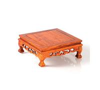 KOIAMVZW Wooden Vase Aquarium Wooden Retro Tea Tray Pedestal Bonsai Base Small Square Teapot Base Vase Decor Serving Tray Display Stand Base (Size : Gold) ()