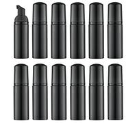 KOIBITO 2 Oz Black Foam Soap Bottle with Black Pump Empty Travel Foaming Dispenser for Hand Soap,Lash Shampoo,Body Wash(12 PCS, Black Cap)