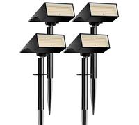 Koicaxy Solar Lights Outdoor Waterproof 4 Pack IP65, 100 LEDs 4 Light Modes, Higher Charging Efficiency, Auto On/Off Solar Landscape Spotlights for Garden Decor Yard Pathway Patio - Warm White