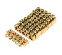 Koieam Brass Ground Neutral Bar 10PCS 5-Hole Electrical Distribution Wire Screw Terminal Sturdy Easy Terminal Block Grounding Bar PE30 Distribution Box