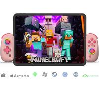 Koiiko Game Controller for iPad, Tablet, iPhone/Android/PC/Switch/PS3/PS4 Gamepad Joystick, Supports Mobile Cloud Game, Streaming on PS5/Xbox/PC, with 7-color RGB lights/Turbo, Pink