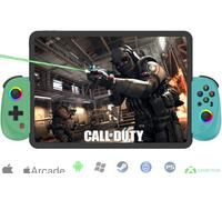 Koiiko Game Controller for iPad, Tablet, iPhone/Android/PC/Switch/PS3/PS4 Gamepad Joystick, Supports Mobile Cloud Game, Streaming on PS5/Xbox/PC, with 7-color RGB lights/Turbo, Blue Green