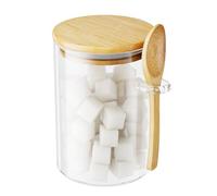 KOIKEY 450ml Glass Container with Lid, Glass Storage Jar with Bamboo Lid & Spoon, Glass jars with lids, Storage jars with lids airtight for Tea, Coffee, Sugar