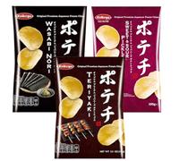 Koikeya Potechi Japanese Potato Chips 3 Assorted Flavour Crips Snacks For Supper 100g (Pack of 3)