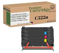 KOINKTO C5222KS C5222CS C5222MS C5222YS Toner Cartridge Compatible for Lexmark C522n C524dn C524n C532n C534dn C534n Printer 4,000 Pages (KCMY 4-Pack)