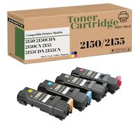 KOINKTO Compatible 2150/2155 Toner Cartridge Replacement for Dell 331-0719 331-0716 331-0717 331-0718 2150 2150CDN 2150CN 2155 2155CDN 2155CN Printers (KCMY 4-Pack)