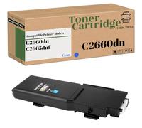 KOINKTO Compatible 67H2T TW3NN V4TG6 2K1VC C2660 Toner Cartridge Replacement for Dell C2660dn C2665dnf Printer, High Yield 7000 Pages (1-Pack Cyan)