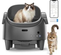 Koioplie Automatic Self-Cleaning Cat Litter Box - Large Open Top, App Control, 8 Safety Detectors, Anti-Pinch, Quiet Odor Control, Multi-Cat Use, Easy Maintenance - British Standard Cool Grey