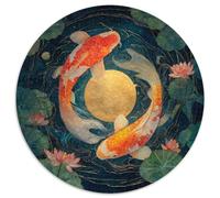 Kois, der Mond und Lotusblumen 1000pcs (67.5x67.5cm) Puzzle, Lernspiel Impossible Herausforderungsspielzeug Für Erwachsene Teenager