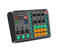 Koitmy Audio Mixer Potable 48V Sound Board Plug Play Voice Changer for PC Phone Gaming Karaoke Studio Recording Podcast Live Streaming