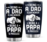 KOIXA Being A Dad Is An Honor Papa Priceless Design 20 Oz Stainless Steel Tumbler Gift For Grandpa Father'S Day Birthday Hot Drink Heat Mug Cool Coffee Insulated Tea Outdoor Bottle