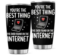 KOIXA You'Re The Best Thing I'Ve Ever Found On Internet Design 20 Oz Tumbler For Couples Romantic Stainless Steel Travel Mug Gift Boyfriend Girlfriend Long Distance Relationship