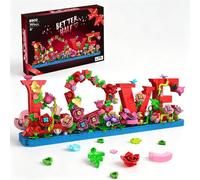 KOJAYHOL Art LOVE Flowers Bouquet Building Set, Heart Ornament Building Toy Kit, 791PCS DIY Collection for Girls Kids Adults, Home Office Decor Gift for Christmas Birthday, Valentines