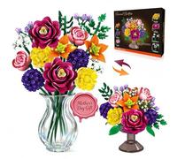 KOJAYHOL Mother's Day Botanicals Bouquet Flower Building, Artificial Flowers Set for Mum, 933PCS Botanical Collection Incl.14 Flowers DIY Model Kit, Creative Gift for Adults, Teens, Home Decoration