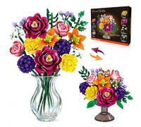 KOJAYHOL Valentine’s Day Gift Flower Bouquet Building Blocks for Her, 933PCS Botanical Collection, 14 Flowers DIY Model Kit, Creative Gift for Women, Teens, Home Office Desk Decoration
