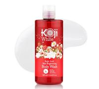 Koji White Kojic Acid Skin Brightening Body Wash - Daily Moisturizing Skin Cleanser, Uneven Skin Tone with Flower Acid Extracts, Hyaluronic Acid, Vitamin E & B5, Vegan Body Wash, 10.82 Fl oz