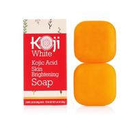 Koji White Pure Kojic Acid Skin Brightening Soap, Even Tone Cleansing Face and Body Bar for Glowing Skin, Moisturizing, Sun Damage Skin with Tea Tree, Coconut Oil, Vegan, Paraben-Free, 80g (2 Bars)