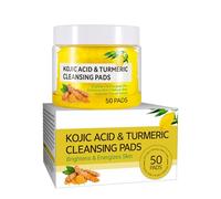 Kojic Acid and Turmeric Pads 50pcs Turmeric Kojic Acid Pads,Turmeric Face Pads,Helps Balance Skin's Oiliness,Brighten and Revitalize Skin,Deep Pore Cleansing,for All Skin Types