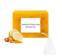 Kojic Acid and Turmeric Soap - Turmeric and Kojic Acid Soap with Bubble Net - Tumericsoap Bar for Face & Body Moisturizing - Natural Handmade soap for All Skin Types(1PC)