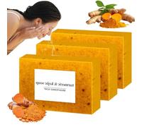 Kojic Acid Soap Original, Kojic Acid Turmeric Soap, Organic Turmeric Soap Bar, Brightening Lemon Turmeric & Kojic Acid Soap, Smooth Skin, Fades Freckles, Nourishing for Face & Body (3PCS)