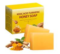 Kojic Acid Soap with Honey, Turmeric Soap Bar for Deep Cleansing, Moisturizing, Exfoliating, Gentle Soap for Face and Body, 100g x 2 Bars
