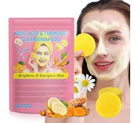 Kojic Acid & Turmeric Cleansing Pads for Face - Natural Ingredients, All Skin Types (40 Pads)