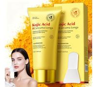 Kojic Acid Turmeric Collagen Night Wrapping Mask, Turmeric Overnight Peel Off Mask with Brush for Deep Hydrating Glow, Brightening Dull Uneven Skin and Enhancing Smoothness with Gentle Night Care,75ml