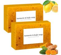 Kojic Acid Turmeric Soap, Lemon Turmeric Kojic Soap, Honey Lemon Turmeric Soap for Face and Body, Gentle and Effective 100g (2)