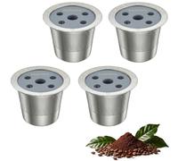 Kojintora Reusable K Cups for Coffee Pods - 4 Pack Refillable Stainless Steel Mesh Filter, 5-Hole KCup Universal Metal Ground Coffee Pod for K Supreme K Slim K Duo Gen 2 K-Brew + Chill Maker