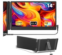 KOJOM Laptop Screen Extender 14" Upgraded 1080P FHD IPS Dual Laptop Monitor Extension, Plug & Play Portable Monitor with Adjustable Stand Compatible with Windows Mac