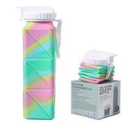 Kojoon Silicone Water Bottles 20.9oz Collapsible Water Bottles Leakproof with Straw Lid Durable Lightweight Foldable Water Bottle Cup 620ml