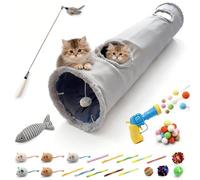 Kojude 43 PCS Cat Tunnel Toys Pack,Collapsible Play Tunnels for Indoor Cats,11 Inch Diameter Maze Cat Tube for Kitten,Puppy,Rabbit,Ferret