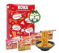 Koka Christmas Noodles Advent Calendar 2025 - Instant Noodles 12 Days Advent Calendar of Assorted 12 x 85g Ramen Noodle with Xmas Tree Decoration. Great Christmas Gifts for Women
