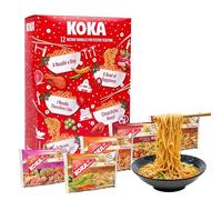 Koka Christmas Noodles Advent Calendar 2025 - Instant Noodles 12 Days Christmas Countdown Calendar of 12 x 85g Assorted Ramen Noodles Calendar 2025 with Topline Card. Secret Sant Gifts for Women, Men