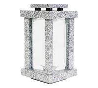 KOKA Grave Decoration Granite Vase Lamp Cemetery Silesian Light Gray
